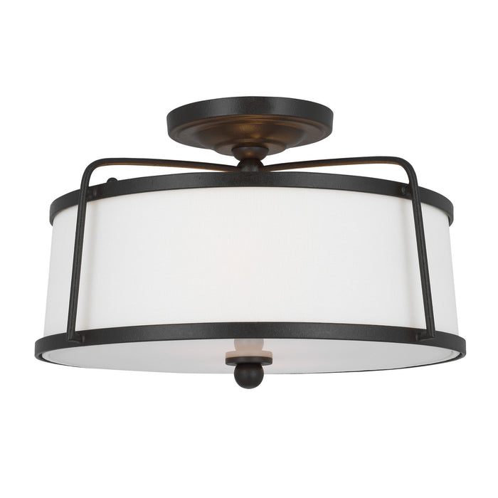 Visual Comfort Studio CF1102SMS Two Light Semi-Flush Mount, Smith Steel