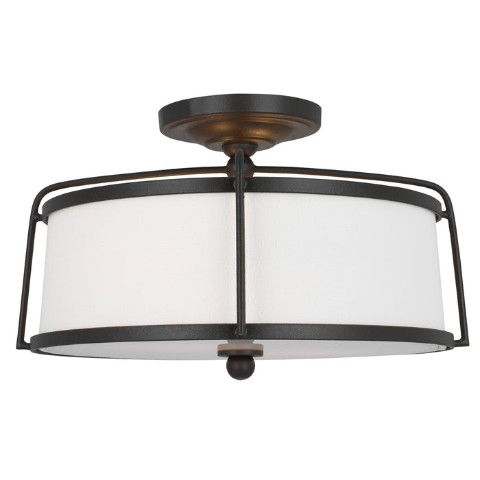 Visual Comfort Studio CF1102SMS Two Light Semi-Flush Mount, Smith Steel