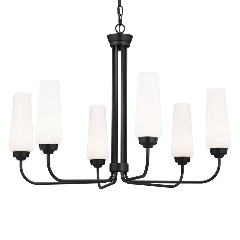 Kichler 52480BK Six Light Chandelier, Black