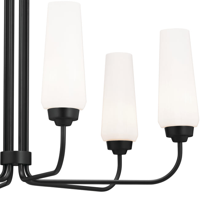 Kichler 52480BK Six Light Chandelier, Black