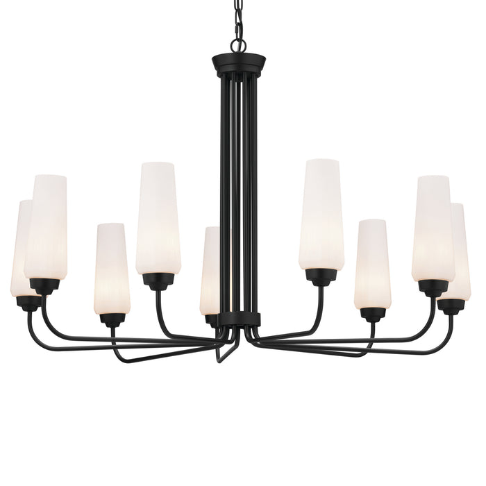 Kichler 52481BK Nine Light Chandelier, Black