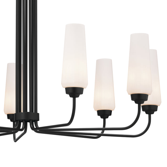 Kichler 52481BK Nine Light Chandelier, Black