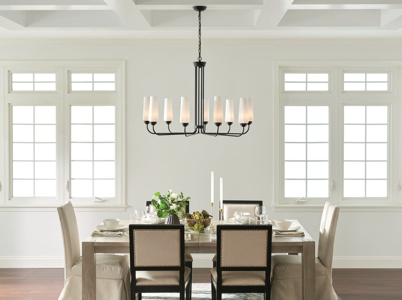 Kichler 52481BK Nine Light Chandelier, Black