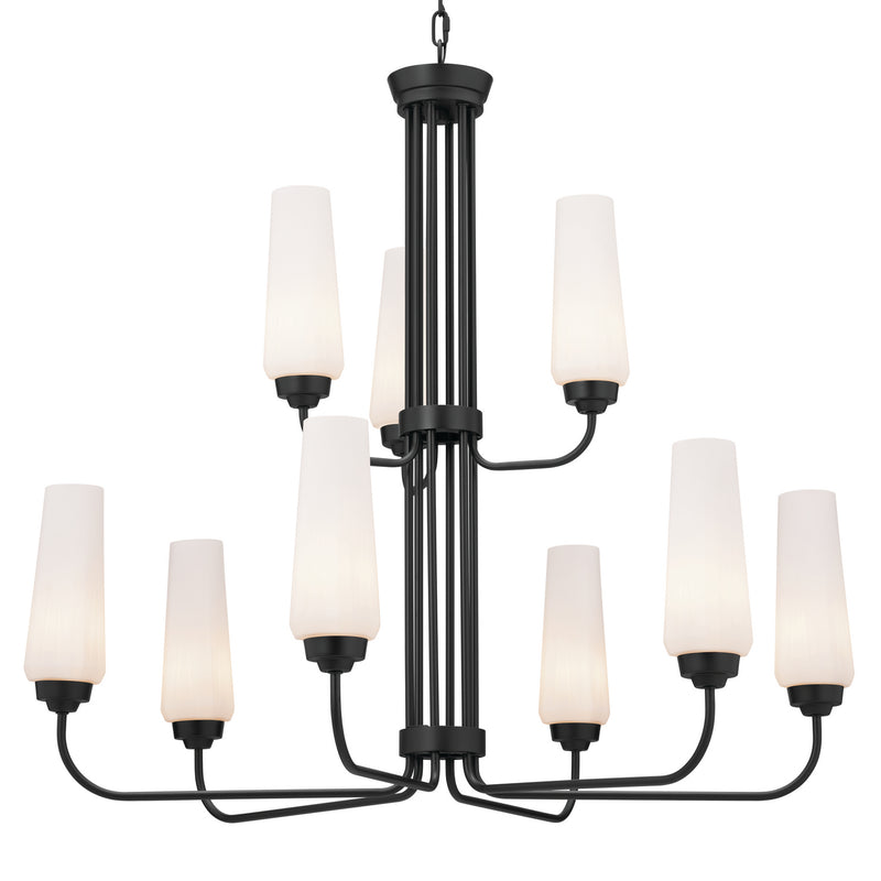 Kichler 52482BK Nine Light Chandelier, Black