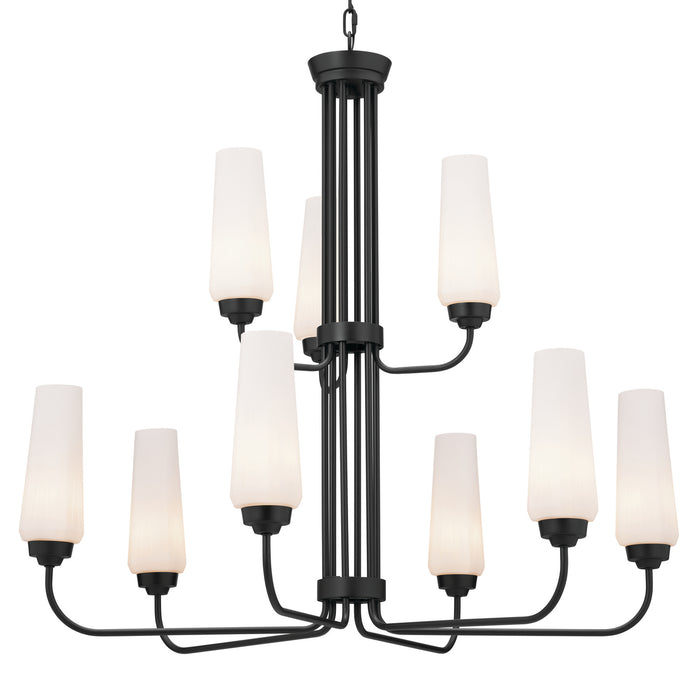 Kichler 52482BK Nine Light Chandelier, Black