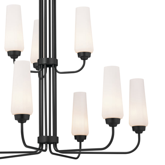 Kichler 52482BK Nine Light Chandelier, Black