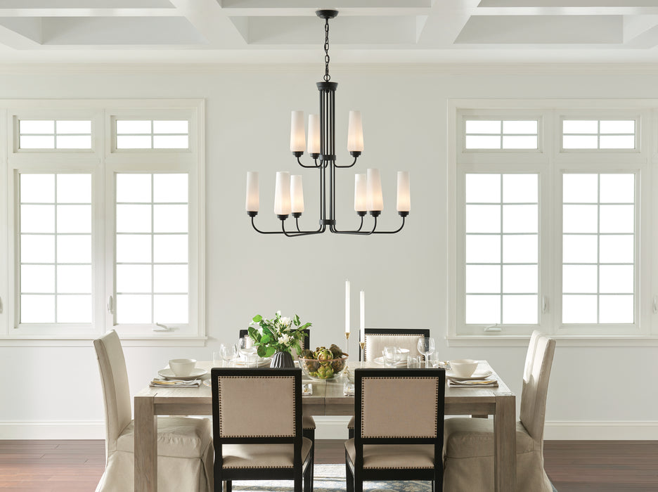 Kichler 52482BK Nine Light Chandelier, Black