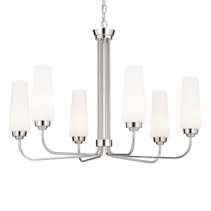 Kichler 52480PN Six Light Chandelier, Polished Nickel