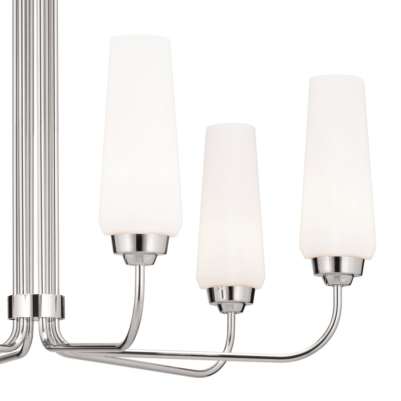 Kichler 52480PN Six Light Chandelier, Polished Nickel
