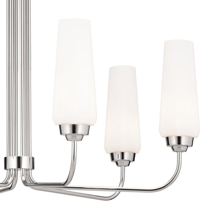 Kichler 52480PN Six Light Chandelier, Polished Nickel