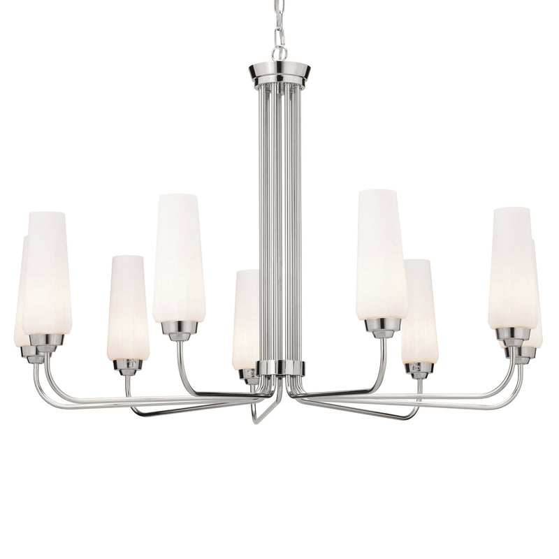 Kichler 52481PN Nine Light Chandelier, Polished Nickel