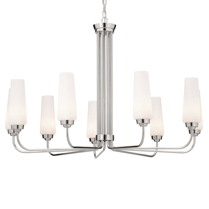 Kichler 52481PN Nine Light Chandelier, Polished Nickel