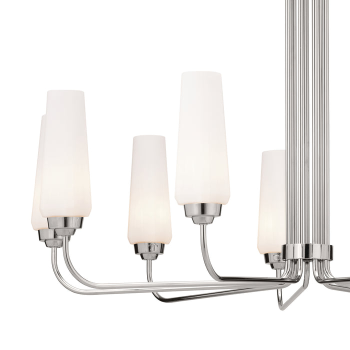 Kichler 52481PN Nine Light Chandelier, Polished Nickel
