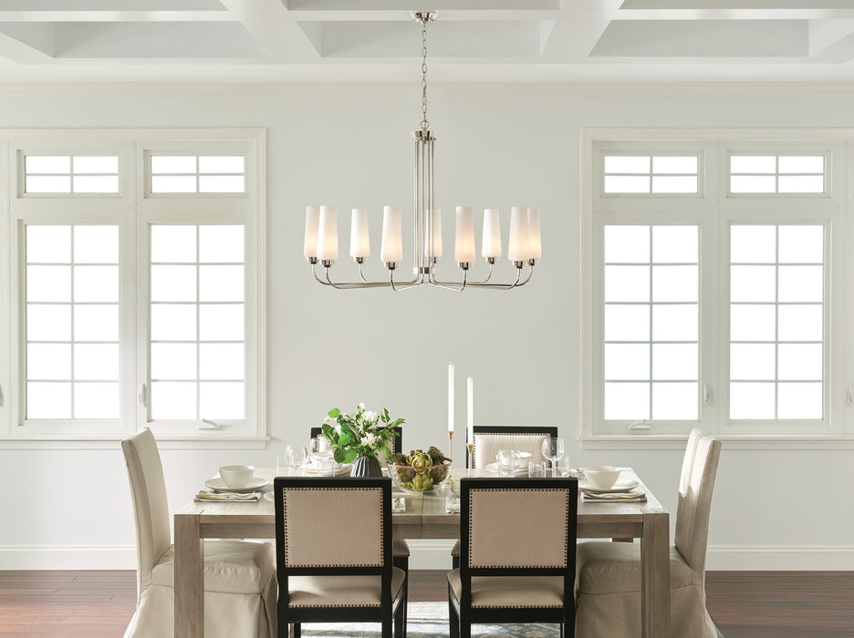 Kichler 52481PN Nine Light Chandelier, Polished Nickel