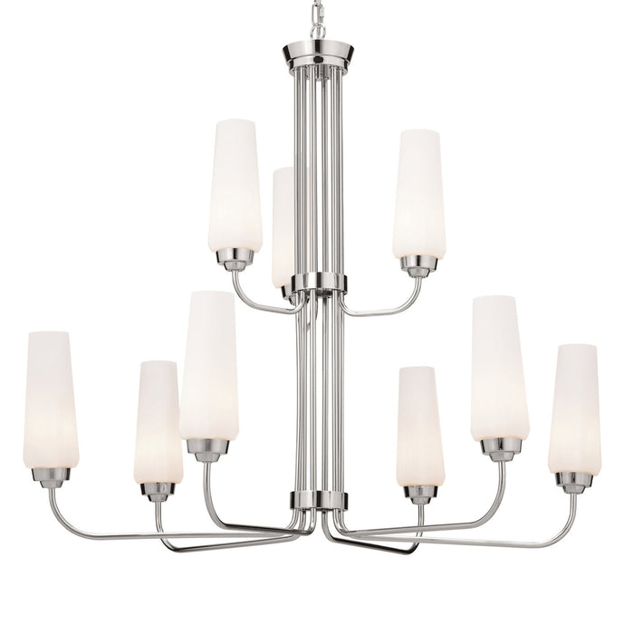 Kichler 52482PN Nine Light Chandelier, Polished Nickel (Open Box - Final Sale)