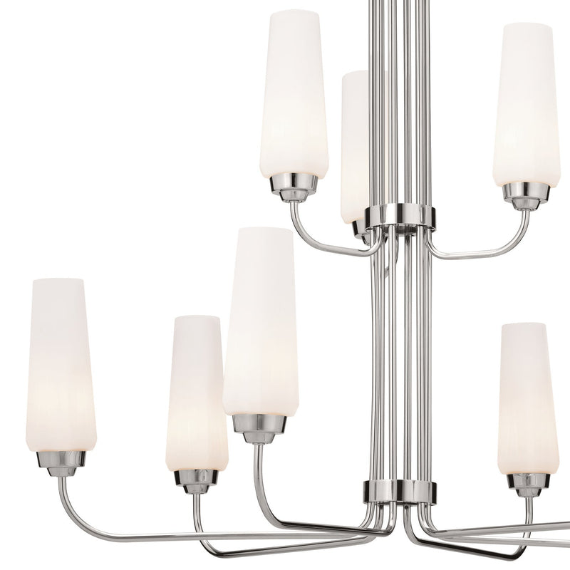 Kichler 52482PN Nine Light Chandelier, Polished Nickel (Open Box - Final Sale)