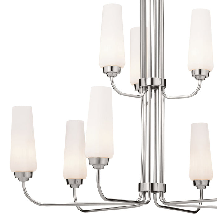 Kichler 52482PN Nine Light Chandelier, Polished Nickel (Open Box - Final Sale)