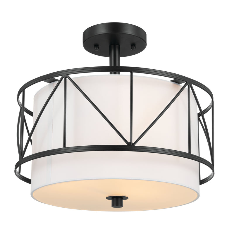 Kichler 52074BK Three Light Pendant/Semi Flush, Black