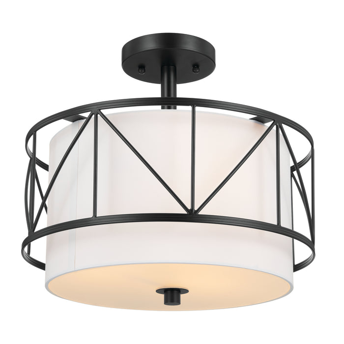 Kichler 52074BK Three Light Pendant/Semi Flush, Black