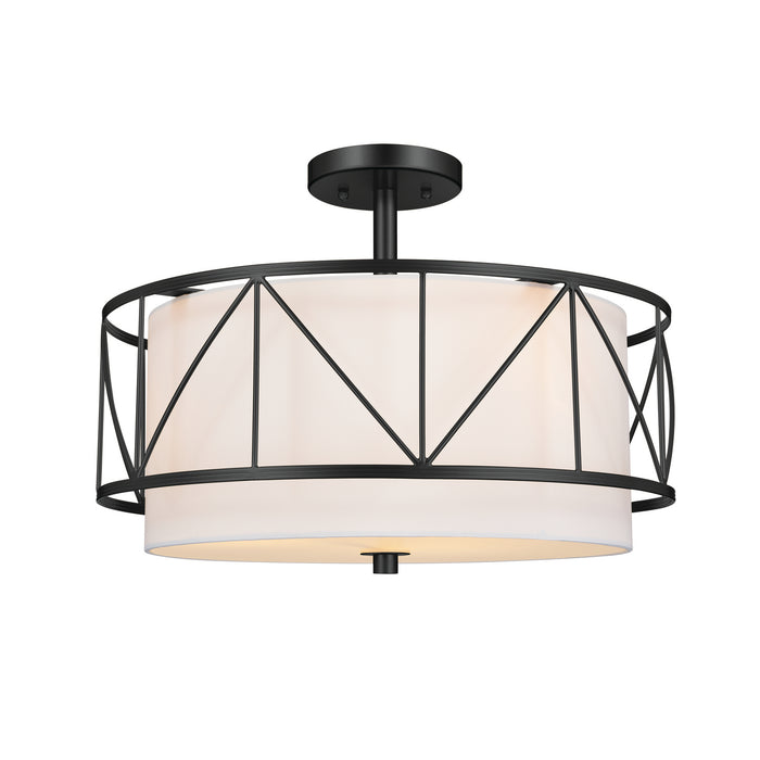 Kichler 52075BK Three Light Pendant/Semi Flush, Black