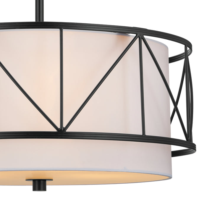 Kichler 52075BK Three Light Pendant/Semi Flush, Black