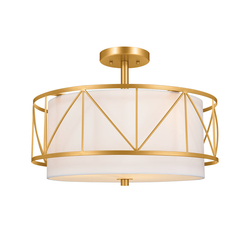 Kichler 52075CLG Three Light Pendant/Semi Flush, Classic Gold