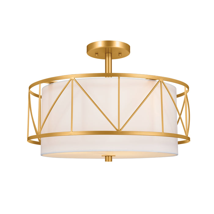 Kichler 52075CLG Three Light Pendant/Semi Flush, Classic Gold