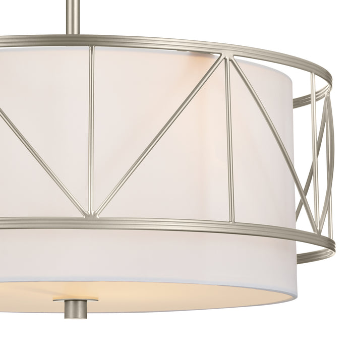 Kichler 52075SN Three Light Pendant/Semi Flush, Satin Nickel