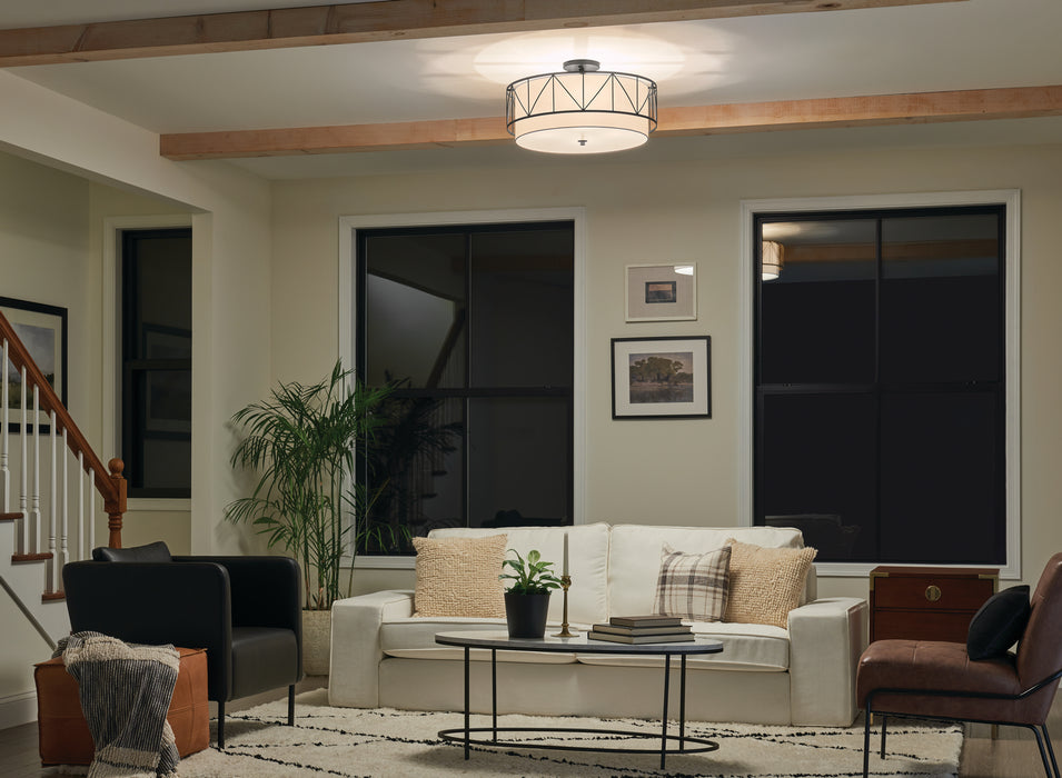 Kichler 52076BK Four Light Semi Flush Mount, Black