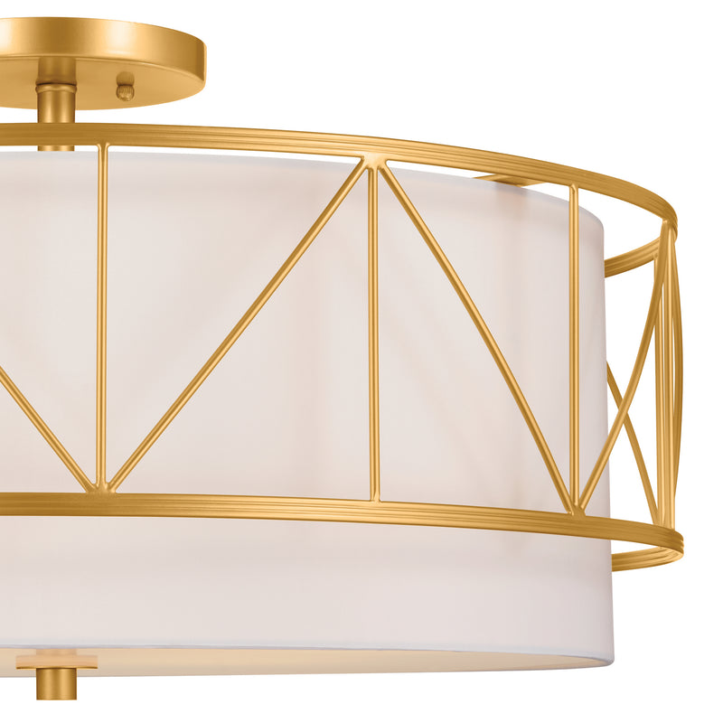 Kichler 52076CLG Four Light Semi Flush Mount, Classic Gold
