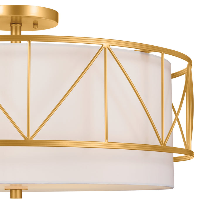 Kichler 52076CLG Four Light Semi Flush Mount, Classic Gold
