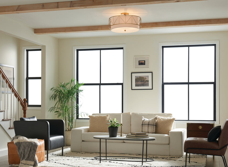 Kichler 52076CLG Four Light Semi Flush Mount, Classic Gold