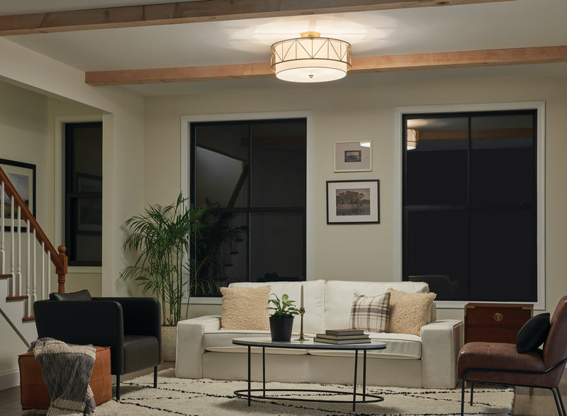Kichler 52076CLG Four Light Semi Flush Mount, Classic Gold
