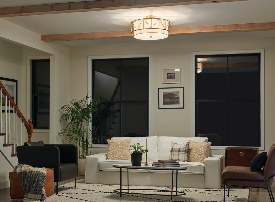 Kichler 52076CLG Four Light Semi Flush Mount, Classic Gold