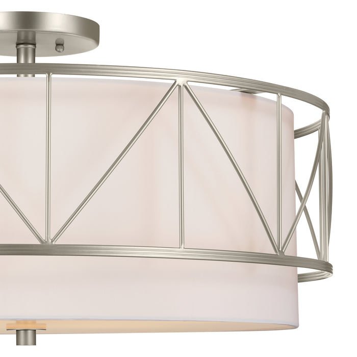 Kichler 52076SN Four Light Semi Flush Mount, Satin Nickel