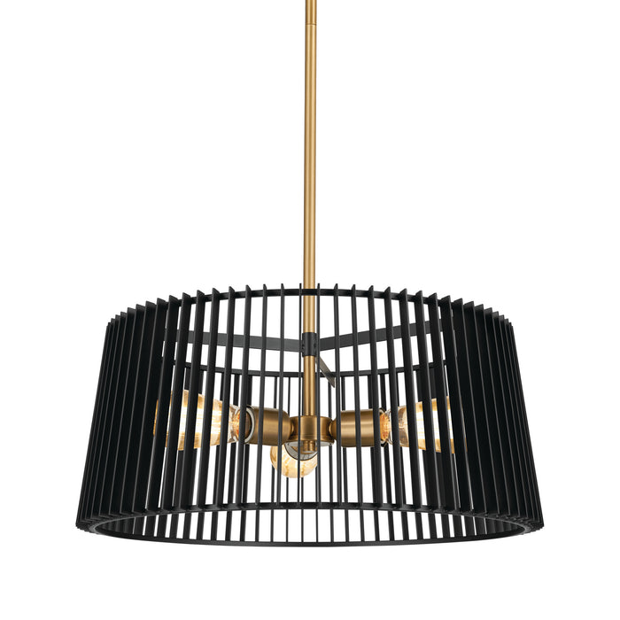 Kichler 44171BK Three Light Pendant, Black