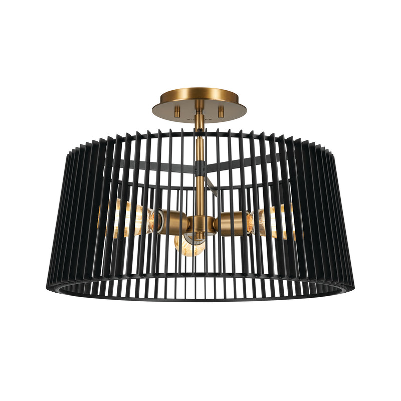Kichler 44171BK Three Light Pendant, Black