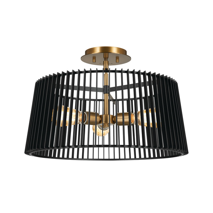 Kichler 44171BK Three Light Pendant, Black