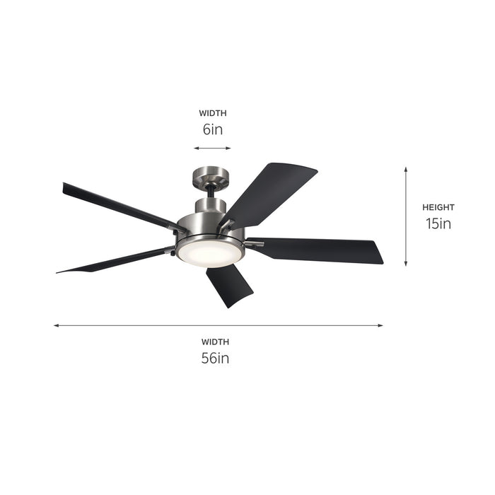 Kichler 330057BSS 56" Ceiling Fan, Brushed Stainless Steel