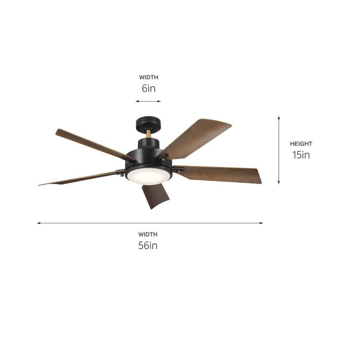 Kichler 330057SBK 56" Ceiling Fan, Satin Black