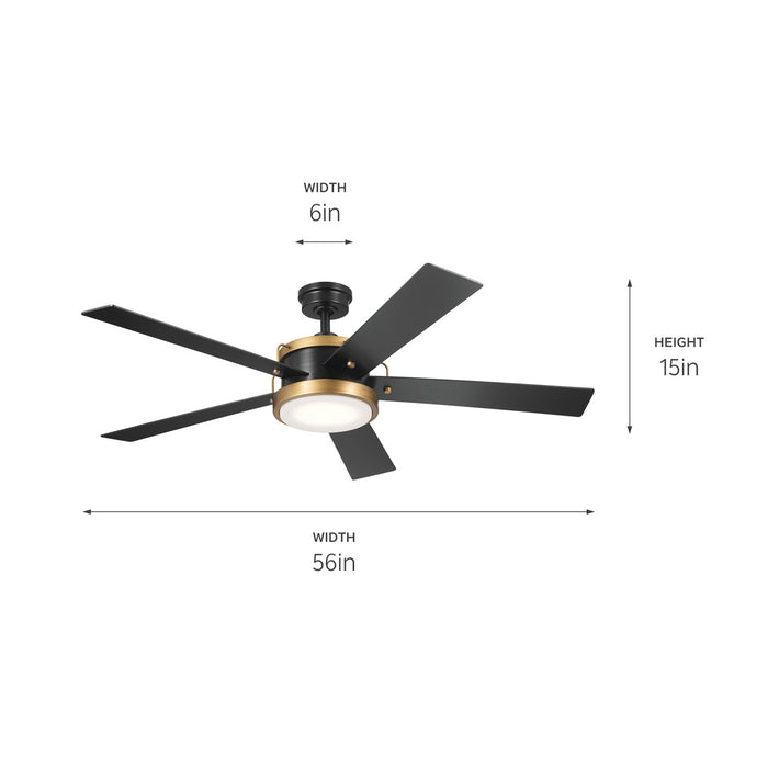 Kichler 330045SBK 56" Ceiling Fan, Satin Black