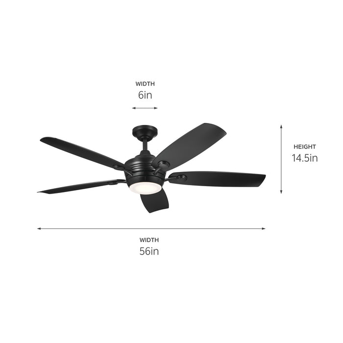 Kichler 310130SBK 56" Ceiling Fan, Satin Black