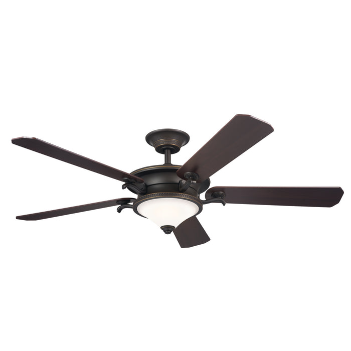Kichler 300370OZ 60" Ceiling Fan, Olde Bronze with Gold Highlights