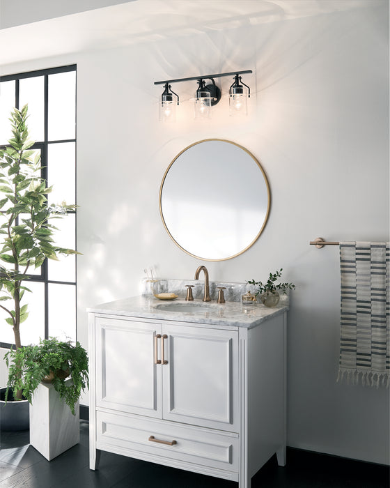 Kichler 55079BK Three Light Bath, Black