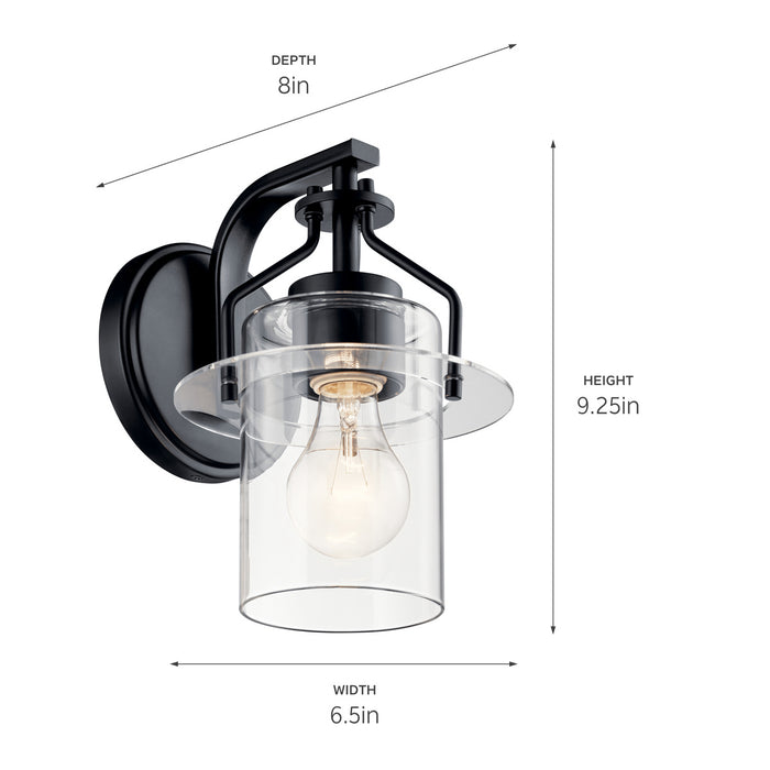 Kichler 55077BK One Light Wall Sconce, Black