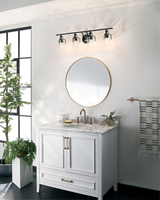 Kichler 55080BK Four Light Bath, Black