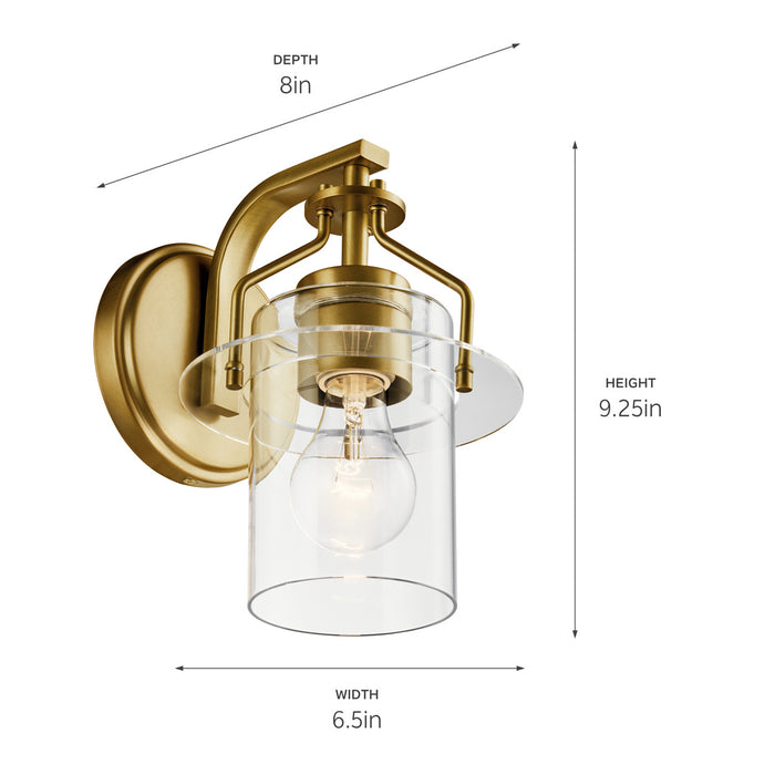 Kichler 55077NBR One Light Wall Sconce, Brushed Brass