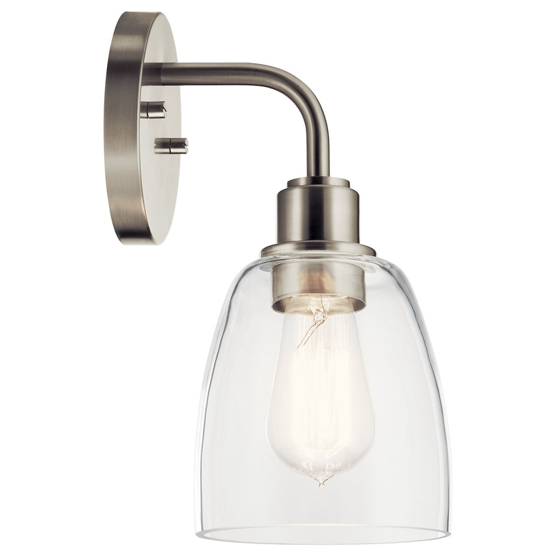 Kichler 55100NI One Light Wall Sconce, Nickel Textured