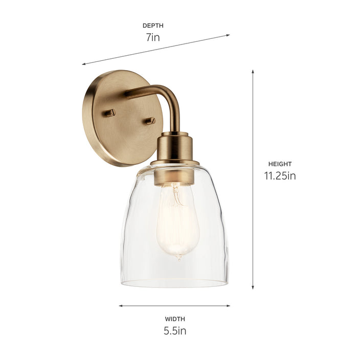 Kichler 55100CPZ One Light Wall Sconce, Champagne Bronze