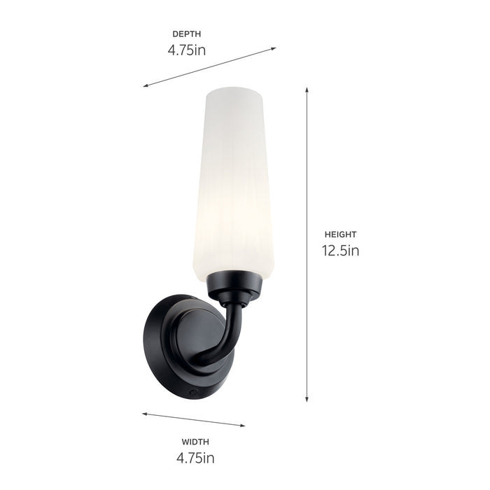 Kichler 55073BK One Light Wall Sconce, Black